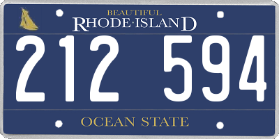 RI license plate 212594