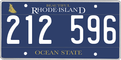 RI license plate 212596