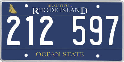 RI license plate 212597