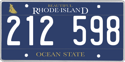 RI license plate 212598