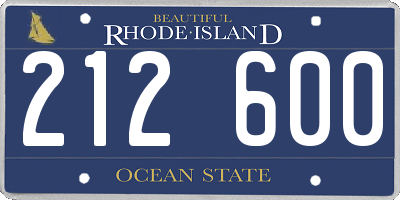 RI license plate 212600