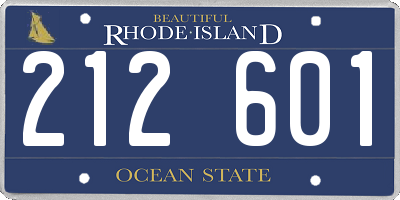 RI license plate 212601