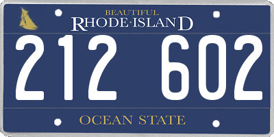 RI license plate 212602