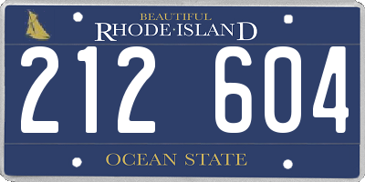 RI license plate 212604