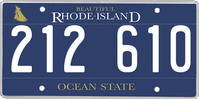 RI license plate 212610