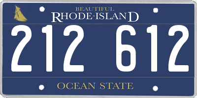 RI license plate 212612
