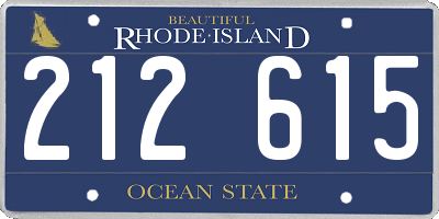 RI license plate 212615