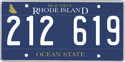 RI license plate 212619