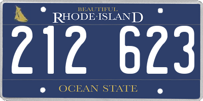 RI license plate 212623