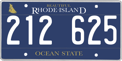 RI license plate 212625