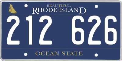 RI license plate 212626