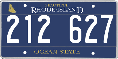 RI license plate 212627
