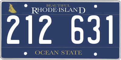 RI license plate 212631