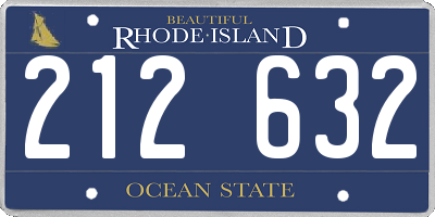 RI license plate 212632