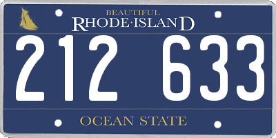 RI license plate 212633