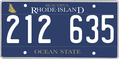 RI license plate 212635