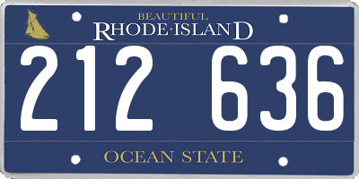 RI license plate 212636