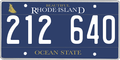 RI license plate 212640