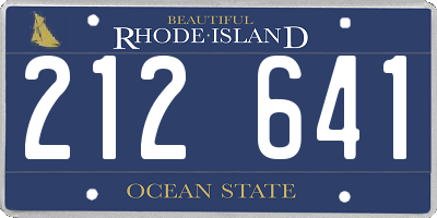 RI license plate 212641