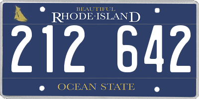 RI license plate 212642