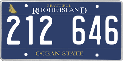 RI license plate 212646