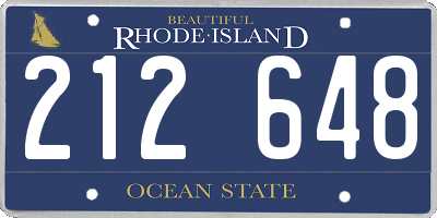 RI license plate 212648