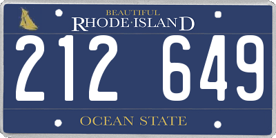 RI license plate 212649
