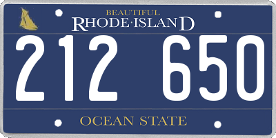 RI license plate 212650
