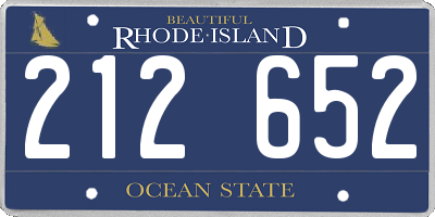 RI license plate 212652