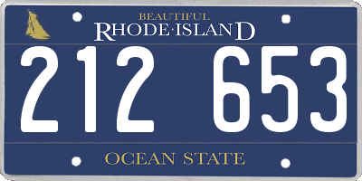 RI license plate 212653