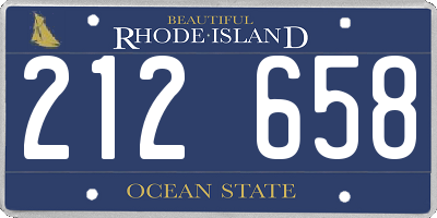 RI license plate 212658