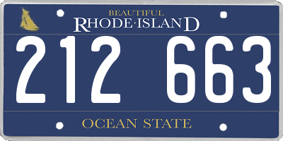 RI license plate 212663