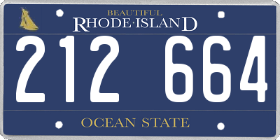 RI license plate 212664