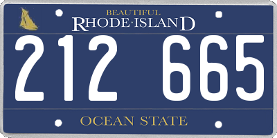 RI license plate 212665