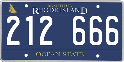 RI license plate 212666