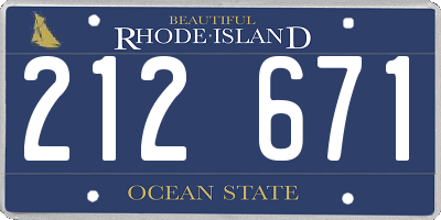 RI license plate 212671