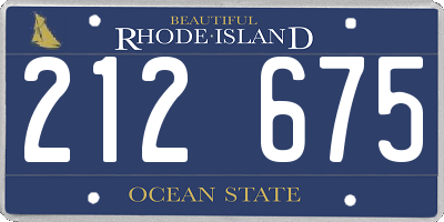 RI license plate 212675