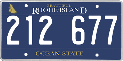 RI license plate 212677