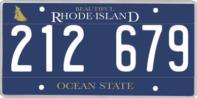 RI license plate 212679