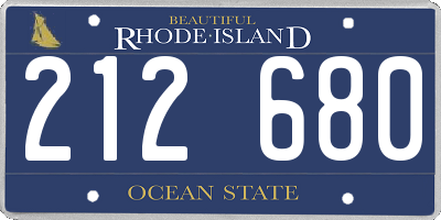 RI license plate 212680