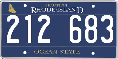 RI license plate 212683