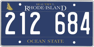 RI license plate 212684