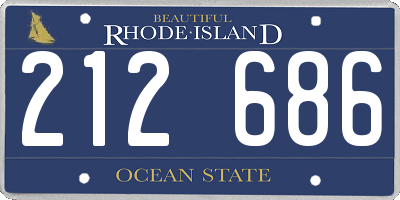 RI license plate 212686