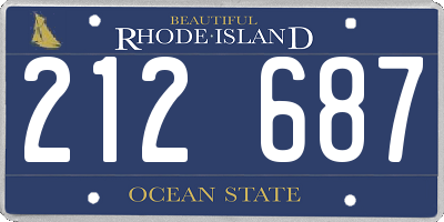 RI license plate 212687