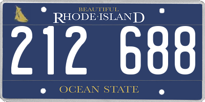 RI license plate 212688