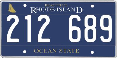 RI license plate 212689