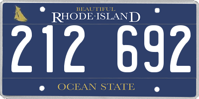 RI license plate 212692