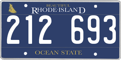 RI license plate 212693