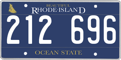 RI license plate 212696