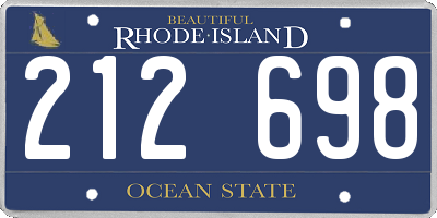 RI license plate 212698